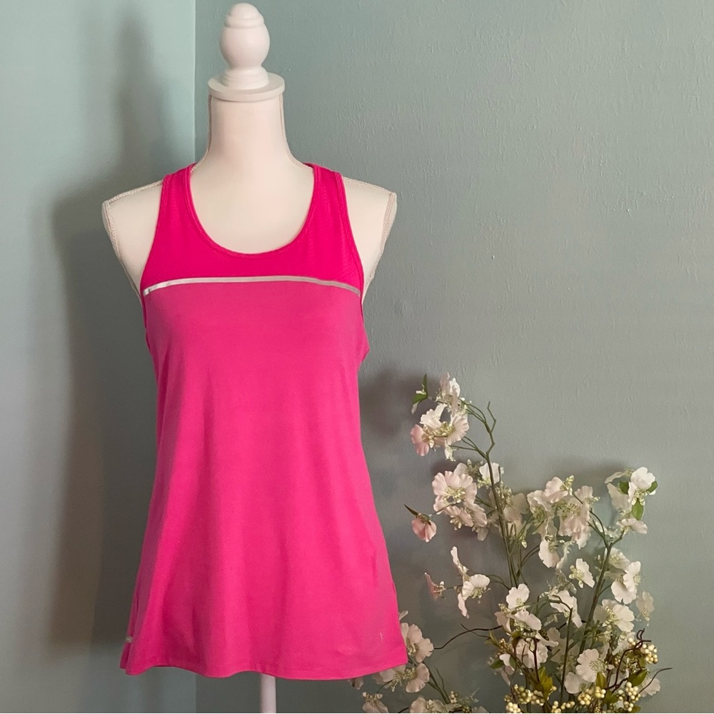 Danskin Now Pink Racerback Tank Top with Keyhole Back